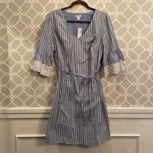 Pale Blue and White Striped Dress